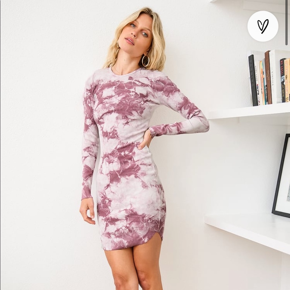 Lulus Tie-Dye Long Sleeve Bodycon Mini Dress